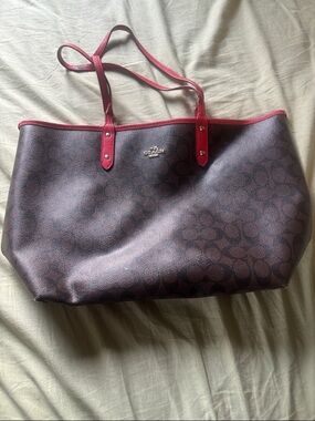 Coach Brown and red signature reversible bag
